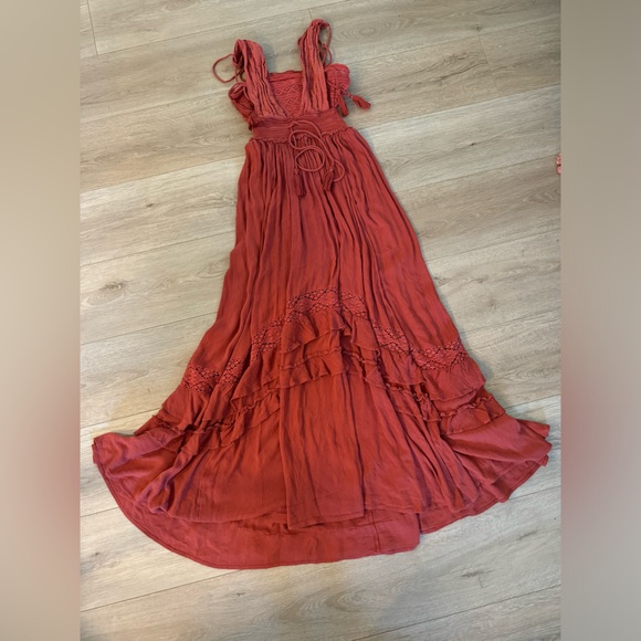 Free People Santa Maria Dress in Terracotta Size Small - Picture 3 of 4